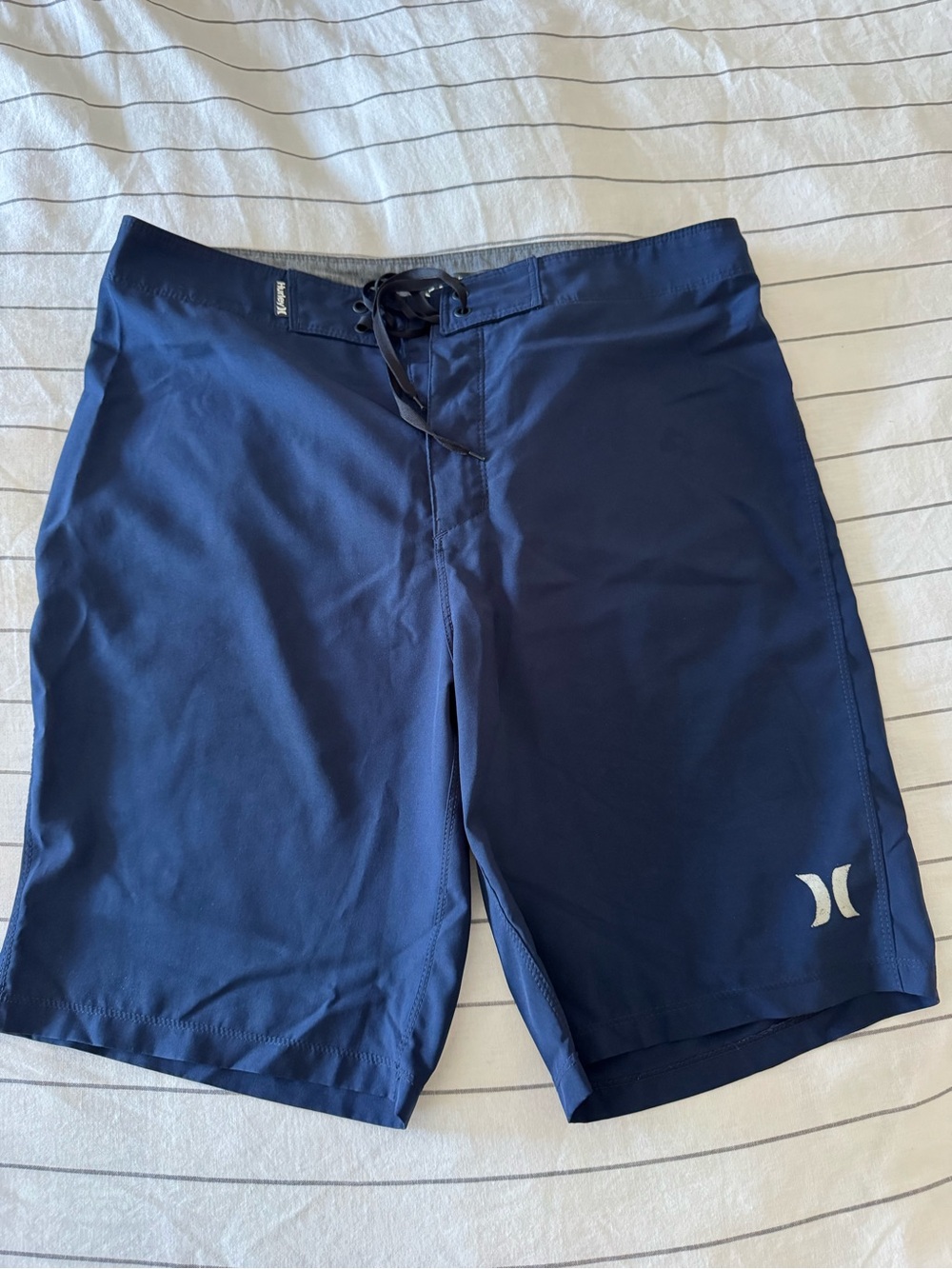 Hurley Men's Dark Navy Blue Boardshorts with White Logo